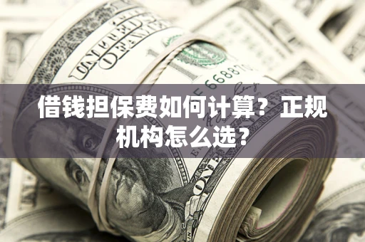 济南借钱担保费如何计算？正规机构怎么选？