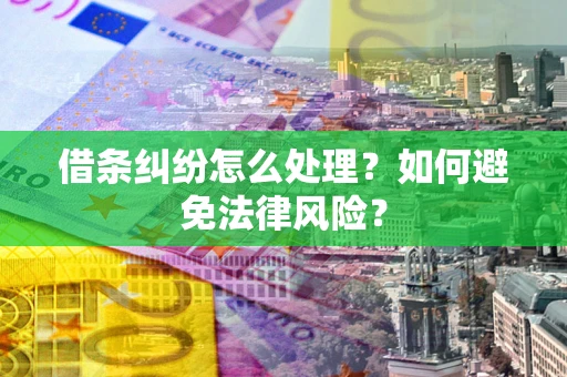 济南借条纠纷怎么处理？如何避免法律风险？