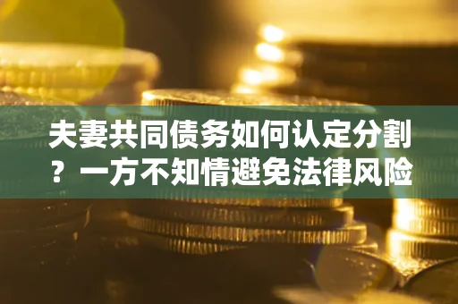 济南夫妻共同债务如何认定分割？一方不知情避免法律风险必看！